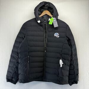 Detroit Lions Jacket Men's Large Black Full Zip Mission Ridge Puffer Parka NEW